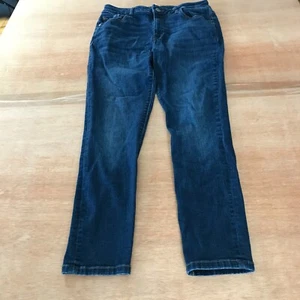 Warp + Weft JFK New York City Skinny Jeans Damen 30x27 Blau Mid Rise Dark Wash - Bild 1 von 13
