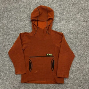 Melanzana Micro Grid Hoodie Kids Small Orange Baselayer Colorado Gorpcore - Picture 1 of 11