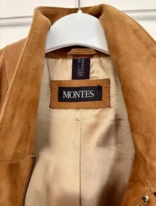 MONTES Ziegen- Velours- Leder- Jacke, sehr weich, schönes braun, Gr. 48 - Bild 1 von 6
