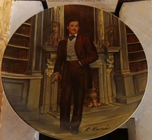 “Rhett” Lo que el viento se llevó cuarto plato por Raymond Kursar en caja artista firmado nuevo - Imagen 1 de 3