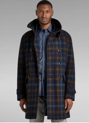 G Star Heavy Vintage Wool Check Coat NWOT - Image 1 of 4