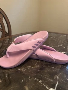 Womens adidas Pink Flip Flops Sz 10 Adilette Comfort FL - Picture 1 of 5