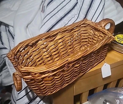 Vintage Wicker Wine Bottle Basket - Bottle Caddy - Image 1 of 4