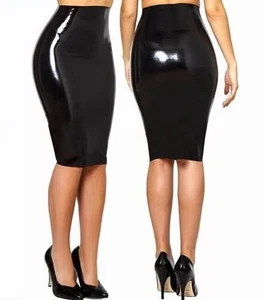 Langer Bleistiftrock schwarz getauchtes Latex Gummi 100 % Naturkautschuk Latexrock - Bild 1 von 5