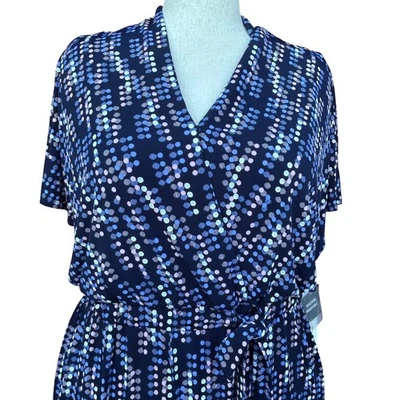 Mono para mujer azul marino punto abstracto L boho arte minimalista elegante mameluco de pierna ancha Foto 1 de 4