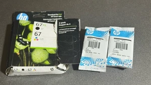 Nuevo cartucho de tinta tricolor genuino HP 67XL negro y HP 67 caducado 09/2026 - Imagen 1 de 3