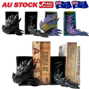 Creative Dragon Book End Heavy Duty Decorative Bookshelf Bookend Desktop Ornamen - Picture 1 of 15