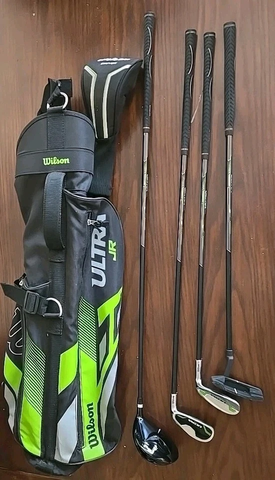 Juego de 4 palos de golf Wilson Ultra Jr Junior Flex diestro grande verde con bolsa Foto 1 de 4