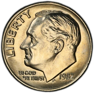 1982 No P Roosevelt Dime PCGS MS66FB Strong Strike – Full Bands – PQ Example - Picture 1 of 2