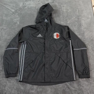 Adidas Fredericksburg Jacket Youth Large Black Windbreaker Hooded Soccer - Picture 1 of 12