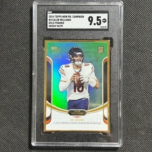 2024 TOPPS NOW ROOKIE CAMPAIGN GOLD FRAME GREEN #4 CALEB WILLIAMS RC /99 SGC 9.5 - Picture 1 of 3