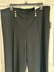 Brand New Anne Klein Women's HIGH Rise TIE Front Trouser Black Size XL MSRP $89 - Picture 1 of 8