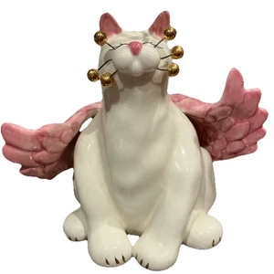 Figura De Colección AMY LACOMBE WhimsiClay “Angelica” Ángel Gato Firmada por Artista Regalo - Imagen 1 de 7