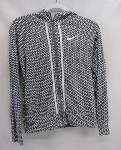 Nike Girl's Jacket Gray Size XL Youth Hooded Full Zip Swoosh Logo Drawstring - Picture 1 of 9