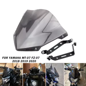Windshield Windscreen For YAMAHA MT-07 FZ-07 2018 2019 2020 Pare-brise MT07 FZ07 - Picture 1 of 12
