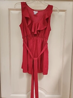 Motherhood Maternity Pink/Polka Dot Sleeveless Top- SMALL - Image 1 of 4