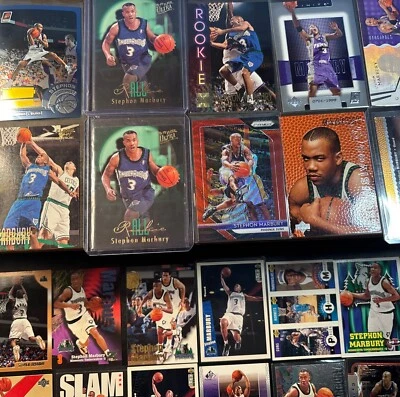 Lote de 32 tarjetas Stephon Marbury - Lote de novato Minnesota Timberwolves GOAT Foto 1 de 4