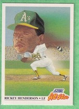 1991 Score #397 Rickey Henderson Oakland Athletics 1990 All Star Team