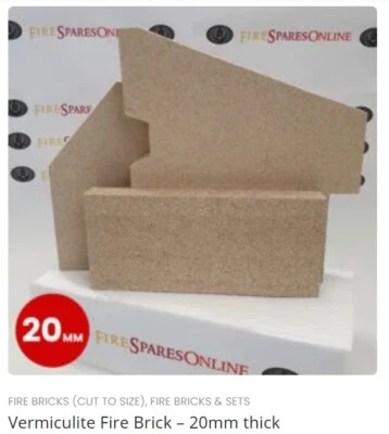 20mm vermiculite fire brick, cut to your sizes, Quality Vermiculite Stove Bricks - Image 1 of 2