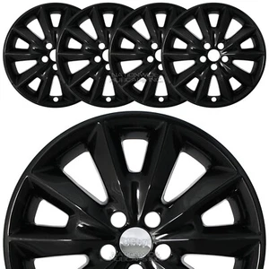 4 fits Jeep Cherokee Limited 2014-2018 BLACK 18" Wheel Skins Hub Caps Rim Covers - Picture 1 of 10