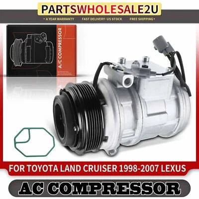 New AC Compressor with 6-Groove Pulley for Toyota Land Cruiser Lexus LX470 LS400 - Image 1 of 4