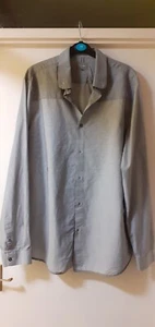 #51. PETER WERTH black/grey Striped XL mens shirt Chest 48" CL 16.5" - Picture 1 of 8
