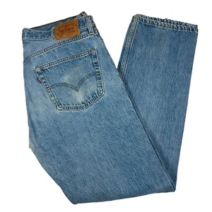 Jeans vintage Levi's 501 para hombre 38x34 real 35x32,5 botones mosca de mezclilla EE. UU. AÑOS 90 - Imagen 1 de 14