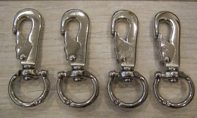 Lote de 4 clips de broches de presión grandes con anillo de bisagra reparación enchapado 1-3/8" Foto 1 de 4