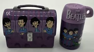 2005 The Beatles Dome Lunchbox with Salt and Pepper Shaker Set Purple - Picture 1 of 8