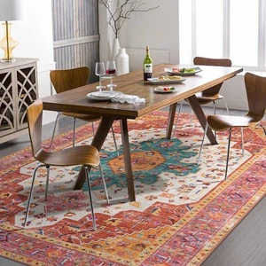 Moynesa Ultra-Thin Pink Area Rug - 8x10 Bedroom Living Room Rug Non-Slip Non-... - Picture 1 of 8