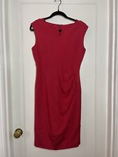 LK BENNETT Tancy fitted Ruched Red shift dress knee length Sleeveless Size 8