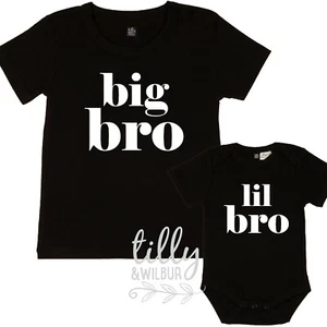 Big Brother Little Brother T-Shirt & Bodysuit, Sibling Set, New Baby Brother - Picture 1 of 6