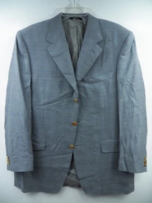 CHAQUETA BLAZER GRIS LANA 20% CACHEMIR ORO BOTÓN ITALIA LANVIN FRANCE HOMBRE 52 42 R Foto 1 de 4