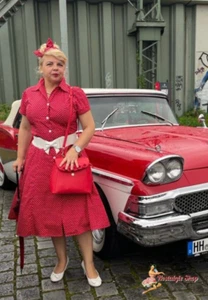 Vestido enaguas Tiki Points Dots Vestido de los años 50 Rockabilly Oldschool Swingdress - Imagen 1 de 1