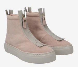 AGL Women Maeva Suede Ankle Boots Pinky Beige Leather Zip Up Size 8/38 D925559 - Picture 1 of 10