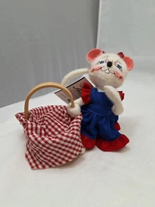 Moderno 6" Annalee Mobilitee Día de la Independencia 4 de Julio Ratón Blanco China 2002 - Imagen 1 de 7