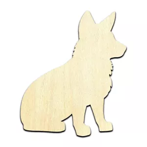 Corgi Dog Puppy #2 Laser Cut Out Unfinished Wood Shape Craft Supply - Picture 1 of 6