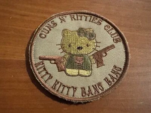 Vintage “Guns N’ Kitties Club, Kitty Kitty Bang Bang” Military Morale Patch - Picture 1 of 1