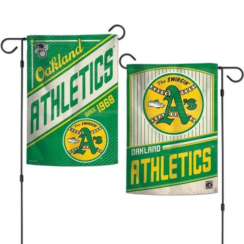 OAKLAND A'S ATHLETICS COOPERSTOWN STYLE 2 SIDED GARDEN FLAG 12"X18" YARD BANNER Cover