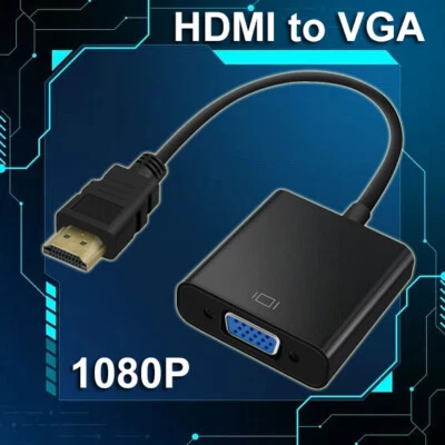 1080P HDMI zu VGA Konverter Adapter VGA Buchse Video Audio kabel PC Laptop - Bild 1 von 4