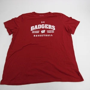 Wisconsin Badgers Under Armour HeatGear Short Sleeve Shirt Men's Red New - Picture 1 of 9