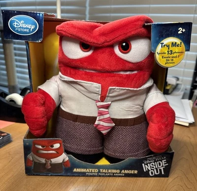 测试迪士尼商店 全新带盒 皮克斯 Inside Out 动画 会说话的愤怒 毛绒 9 全新 — 第 1/4 张图片