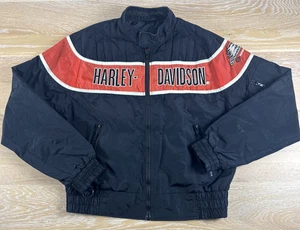 Chaqueta Harley Davidson Racing vintage de nailon con cremallera completa para hombre talla mediana - Imagen 1 de 10