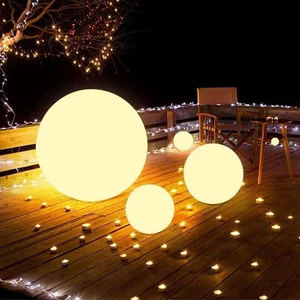 Bola de luz LED Lámpara solar Exterior Césped Lámpara Bola luminosa Piscina Iluminación Control remoto - Imagen 1 de 11