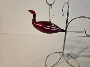Vintage Blown Glass Swan Goose Bird Spun Tail Christmas Ornament  - Picture 1 of 7
