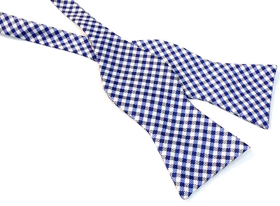 Izod 自领带 领结 蓝色 白色格子 2 英寸 宽 可调 复古 — 第 1/3 张图片