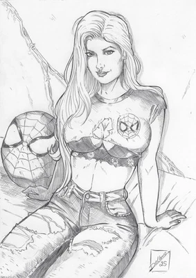 💥Mary Jane (09"x12") original comic art by Delanio - TramaStudio💥 - Image 1 of 4