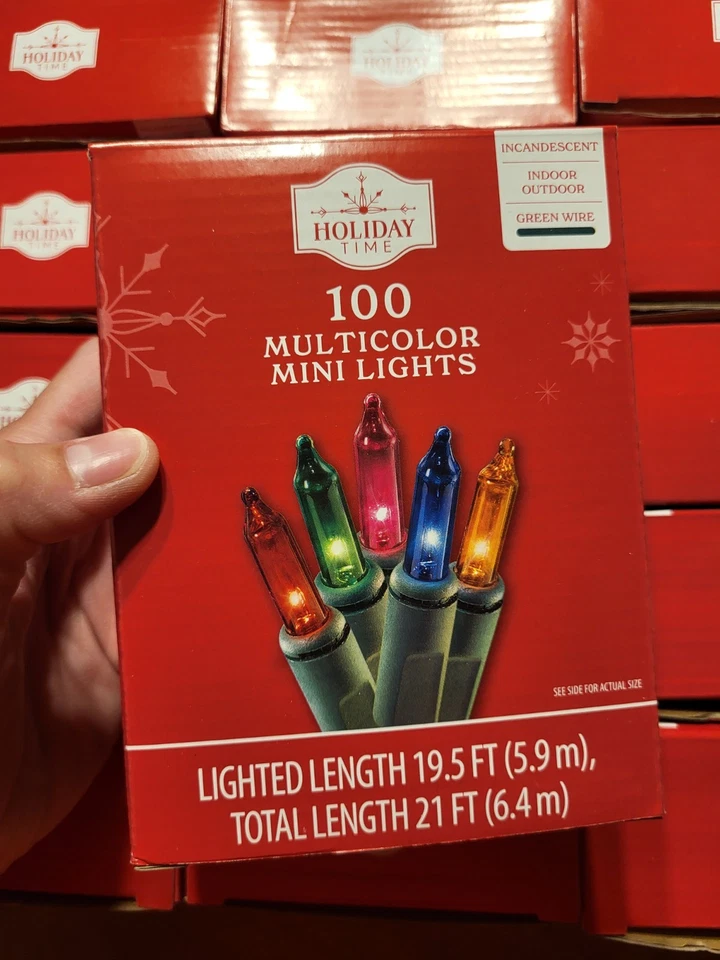 Holiday Time 100 Multicolor Mini Luces de Navidad Lincandescentes Interior Exterior Foto 1 de 4