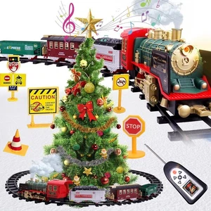 Remote Control Steam Train Toy Electric Train Christmas Train with Light Smoke - Picture 1 of 12