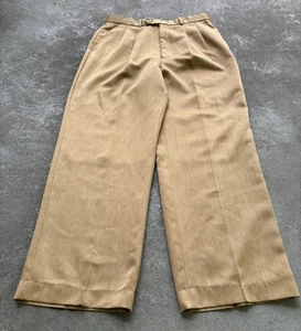Vintage Men’s Baggy Pleated Gold Polyester Dress Pants 32x30 Y2K 10” Leg - Picture 1 of 20